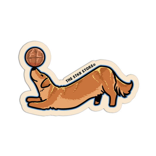 Golden Retriever Balance - Hot Dog Stickers - The Stkr Store