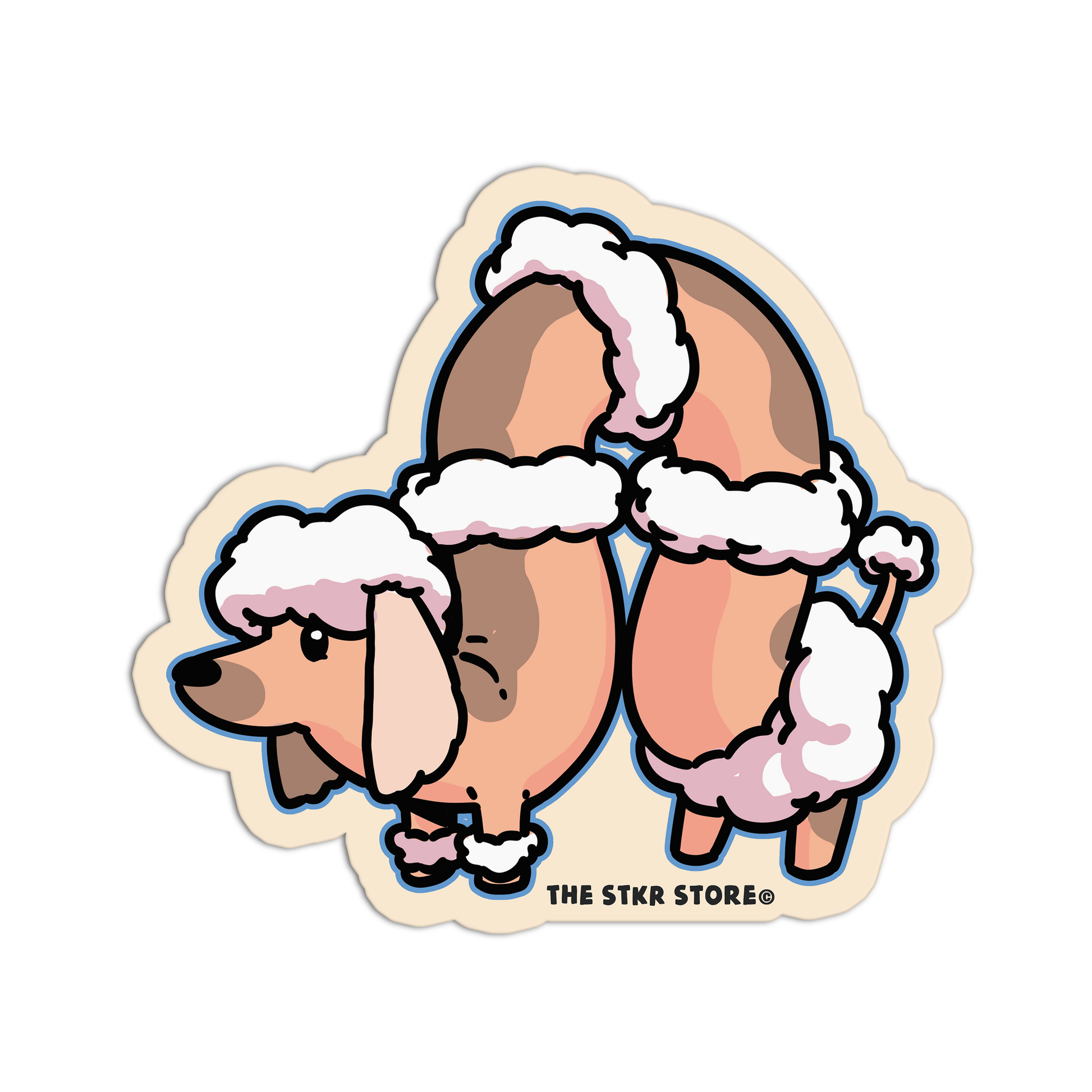 Poodle Fashion S-Curve- Hot Dog Stickers - The Stkr Store