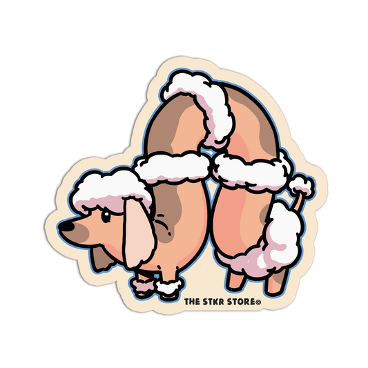 Poodle Fashion S-Curve- Hot Dog Stickers - The Stkr Store