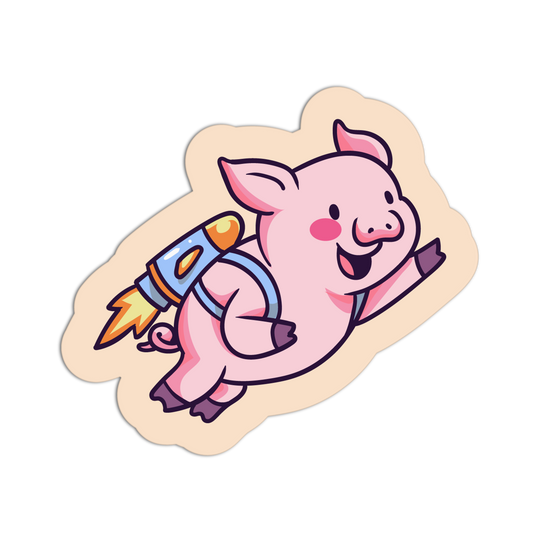 Rocket Pig Humming It Up Sticker - The Stkr Store