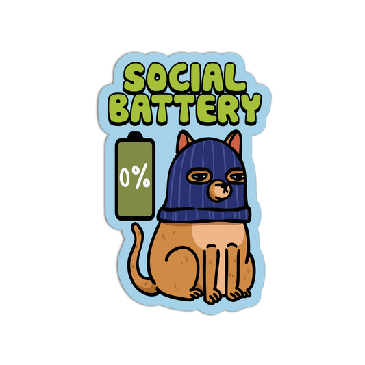 Social Battery 0% - Introvert Stickers
