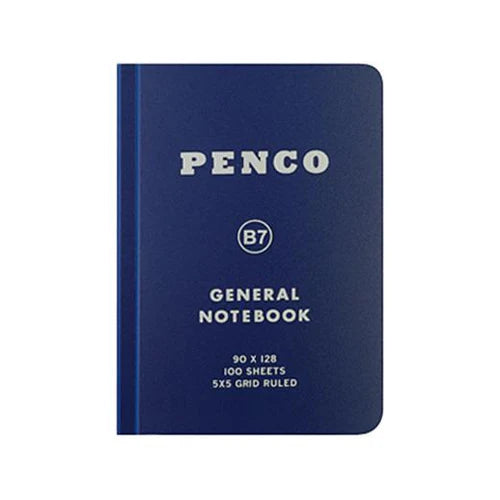 Blue notebook with 'Penco' branding on a white background