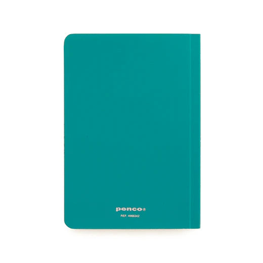 Teal notebook with 'penco' branding on a white background