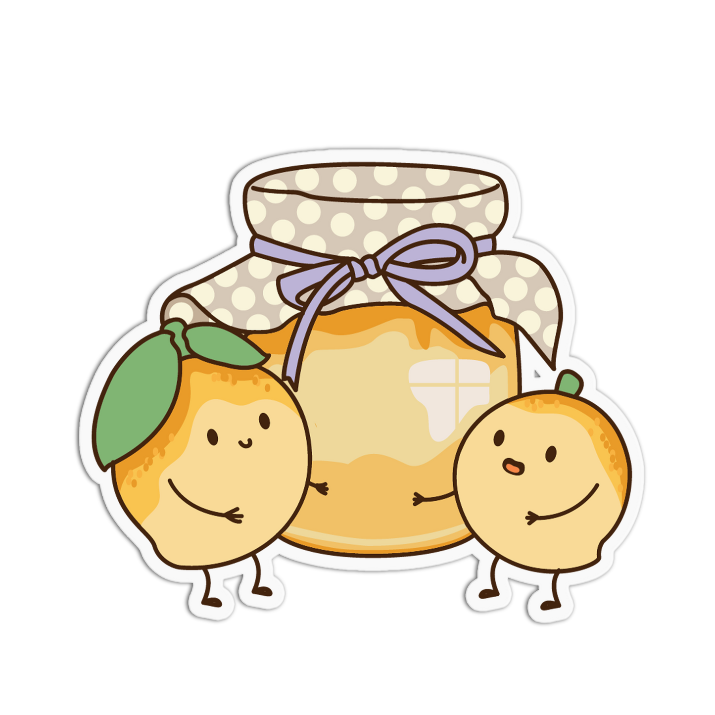 Cartoon jars of honey with smiling faces on a transparent background