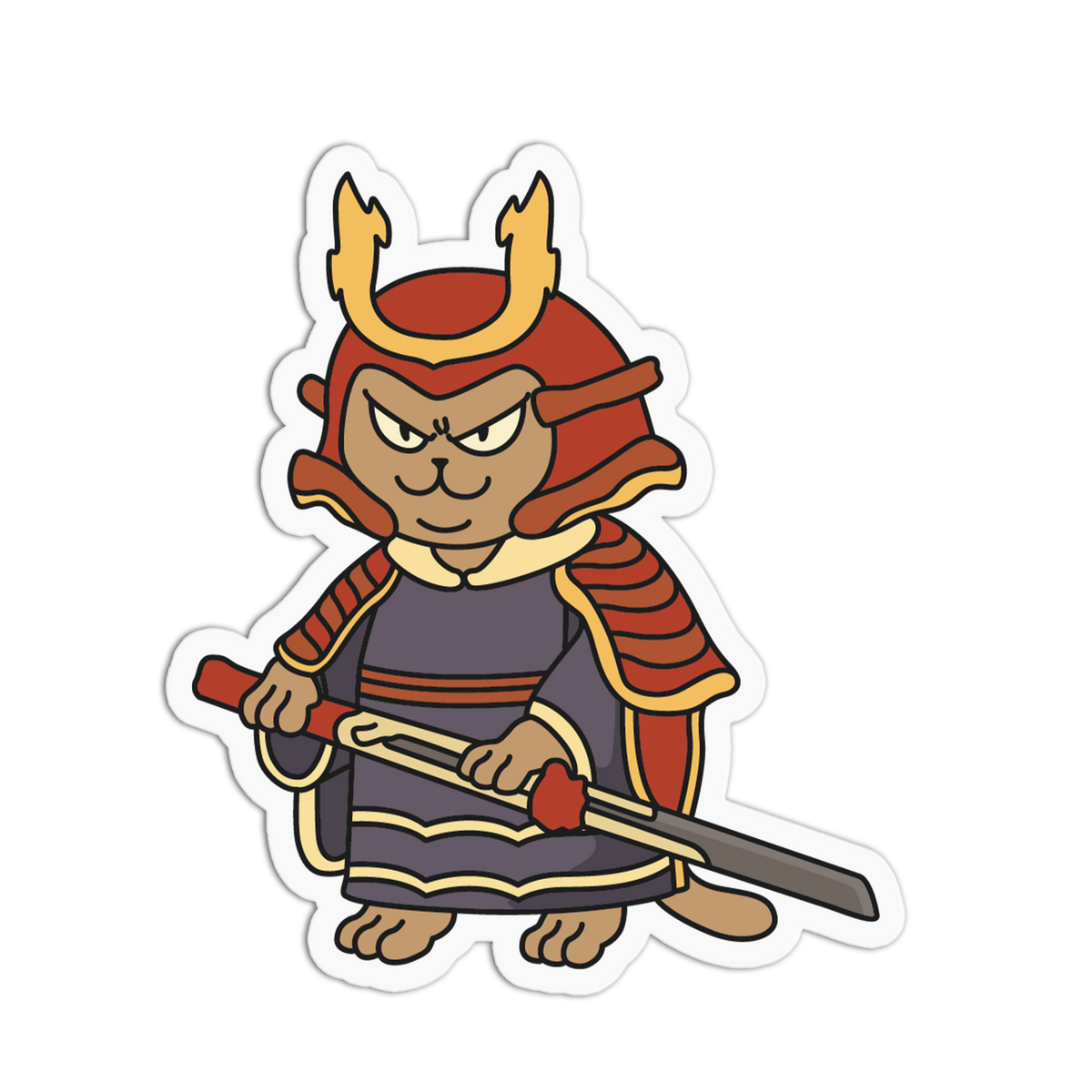 Samurai Armor - Japanese Cat Sticker
