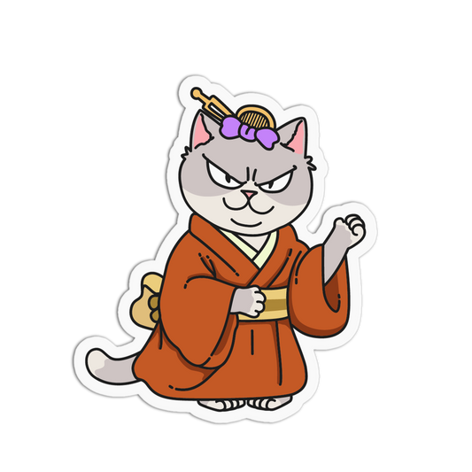 Orange Robe - Japanese Cat Sticker
