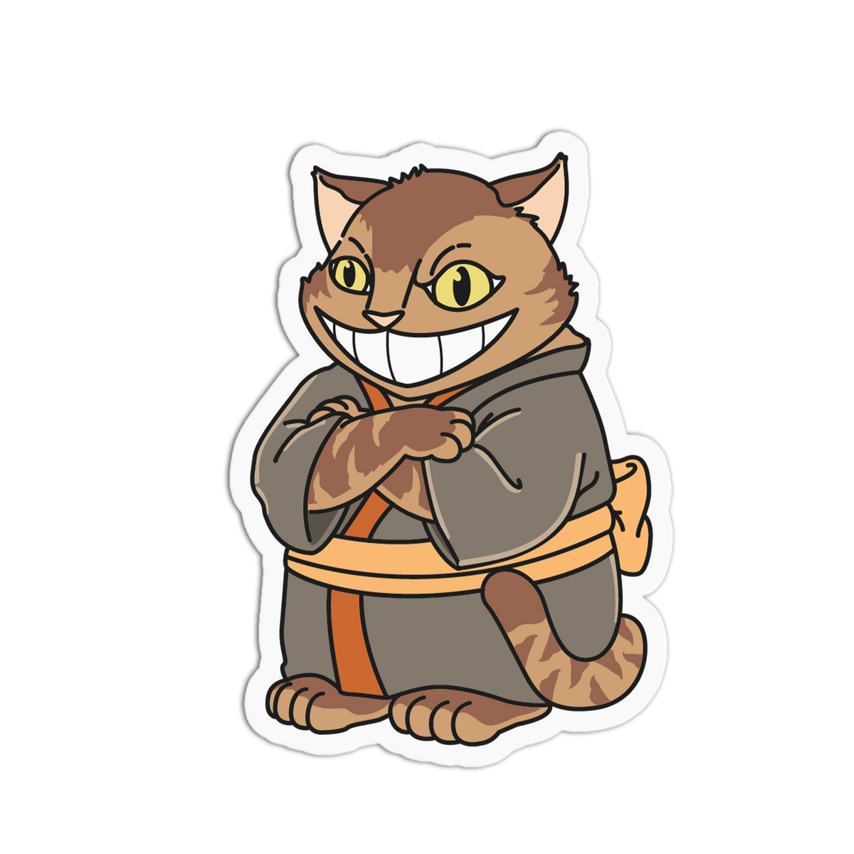 Grinning Robe - Japanese Cat Sticker