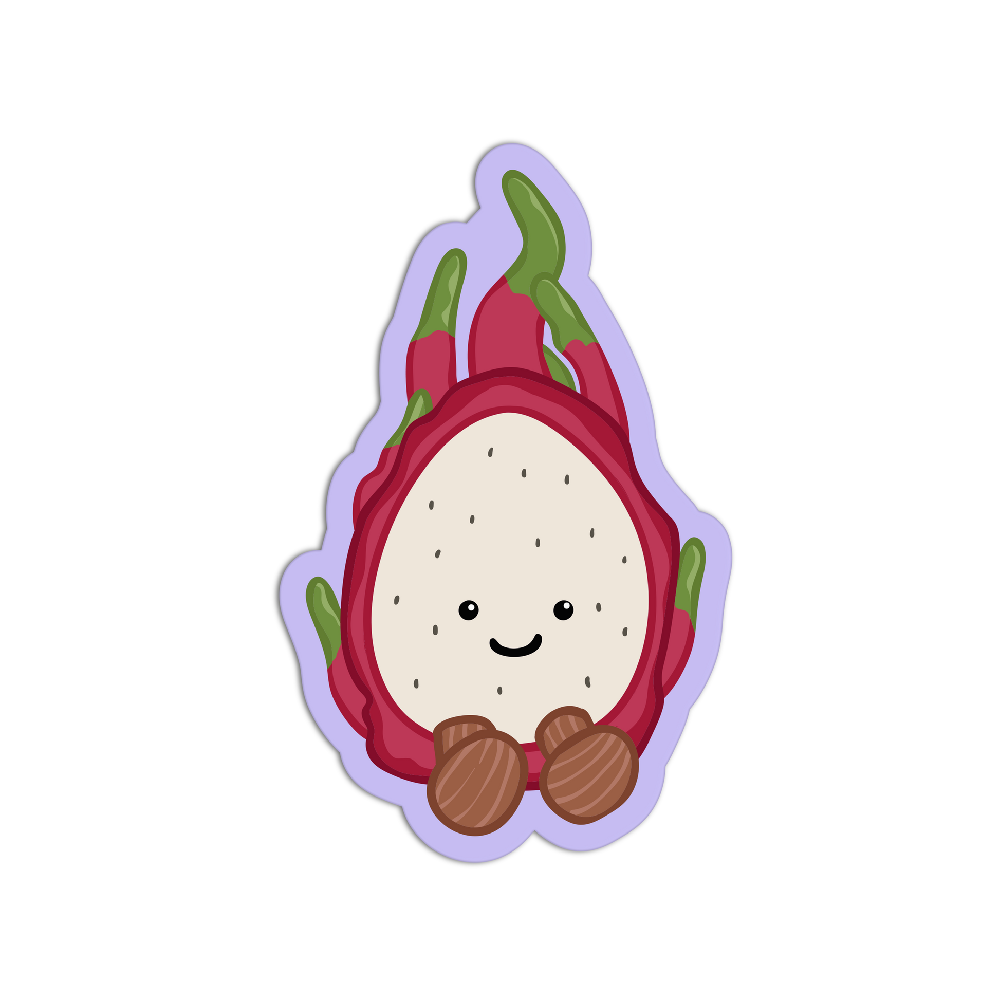 Cartoon radish with a smiling face on a white background