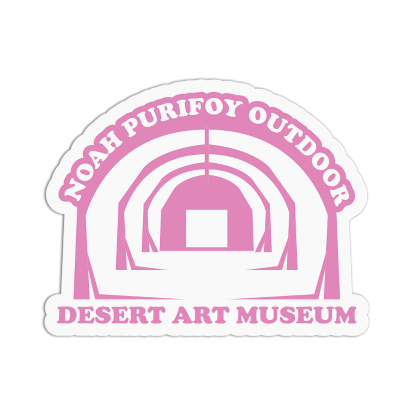 Sticker with 'Noah Purifoy Outdoor Desert Art Museum' design on a white background