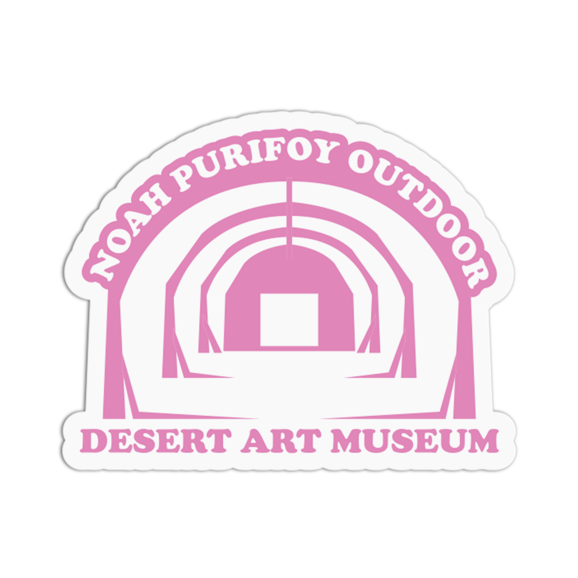 Sticker with 'Noah Purifoy Outdoor Desert Art Museum' design on a white background