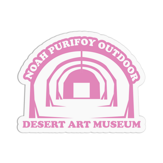 Sticker with 'Noah Purifoy Outdoor Desert Art Museum' design on a white background