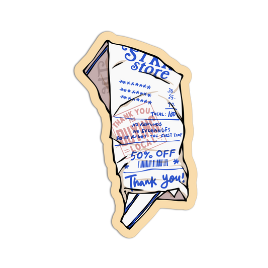 Crumpled Receipt Junk Sticker