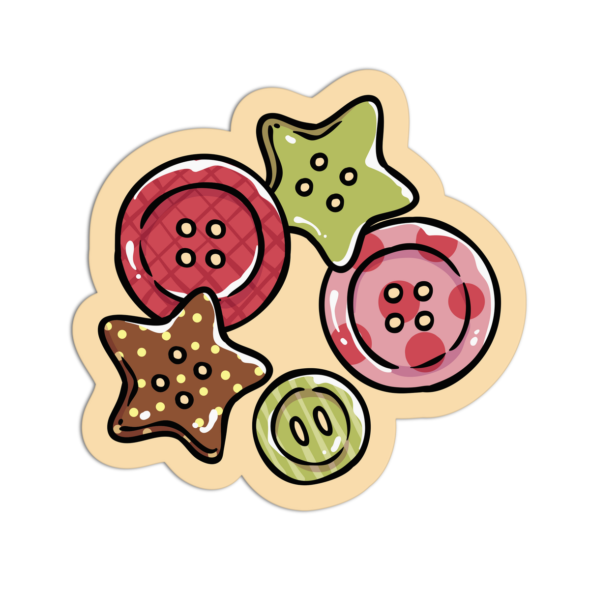 Assorted Sewing Buttons Junk Sticker