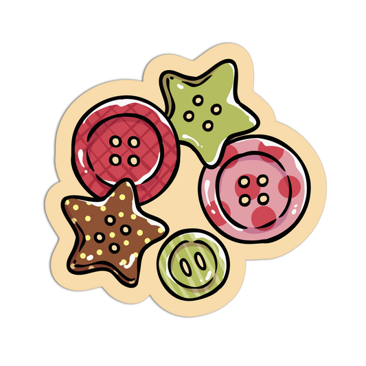 Assorted Sewing Buttons Junk Sticker