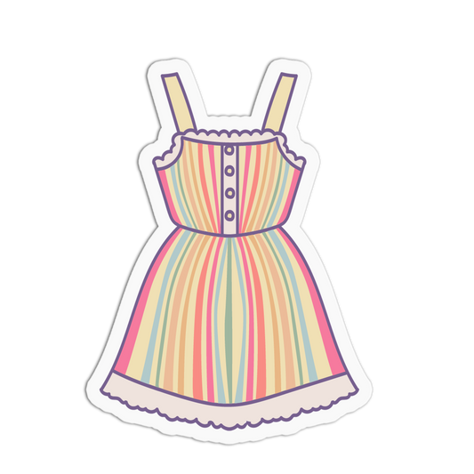 Striped Pastel Sundress Kawaii Clothes Sticker