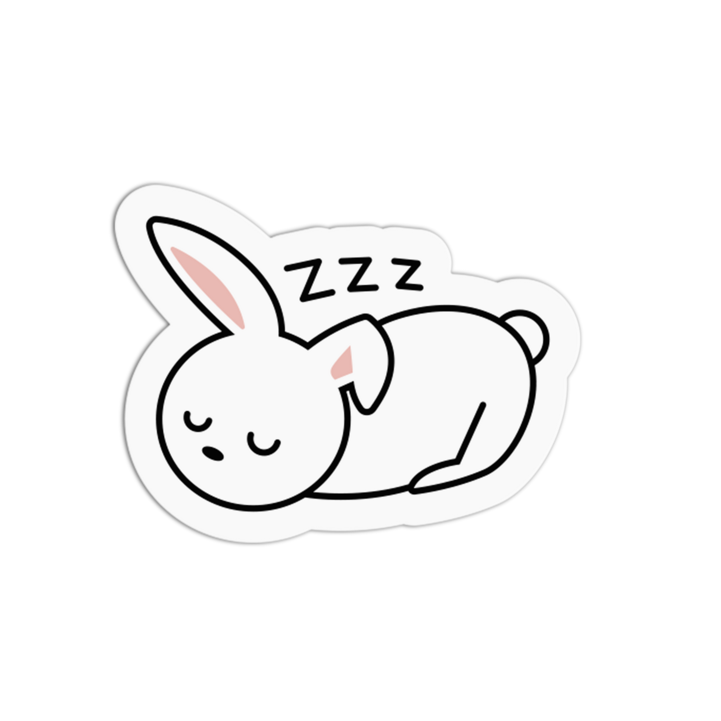 Sleepy White Dreamy Bunny Sticker