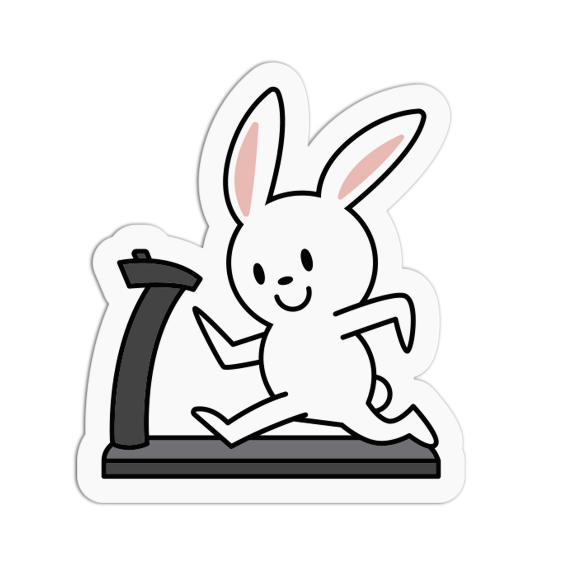 Treadmill Jogging Dreamy Bunny Sticker - The Stkr Store