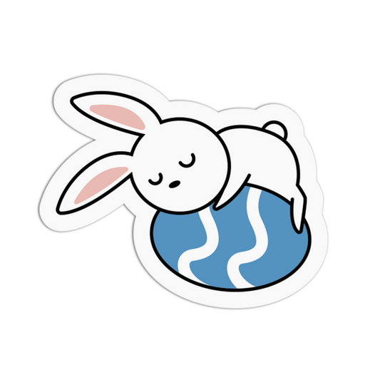 Blue Beach Ball Nap Dreamy Bunny Sticker