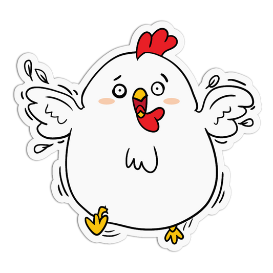 Panic Running Mad Chicken Sticker