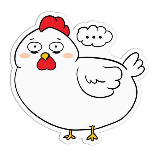 Exhausted Overwhelmed Mad Chicken Sticker