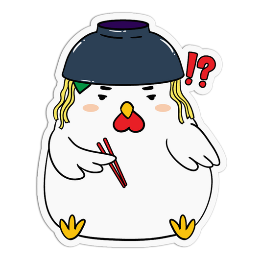 Noodle Hat Mad Chicken Sticker