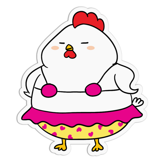 Pink Bikini Mad Chicken Sticker