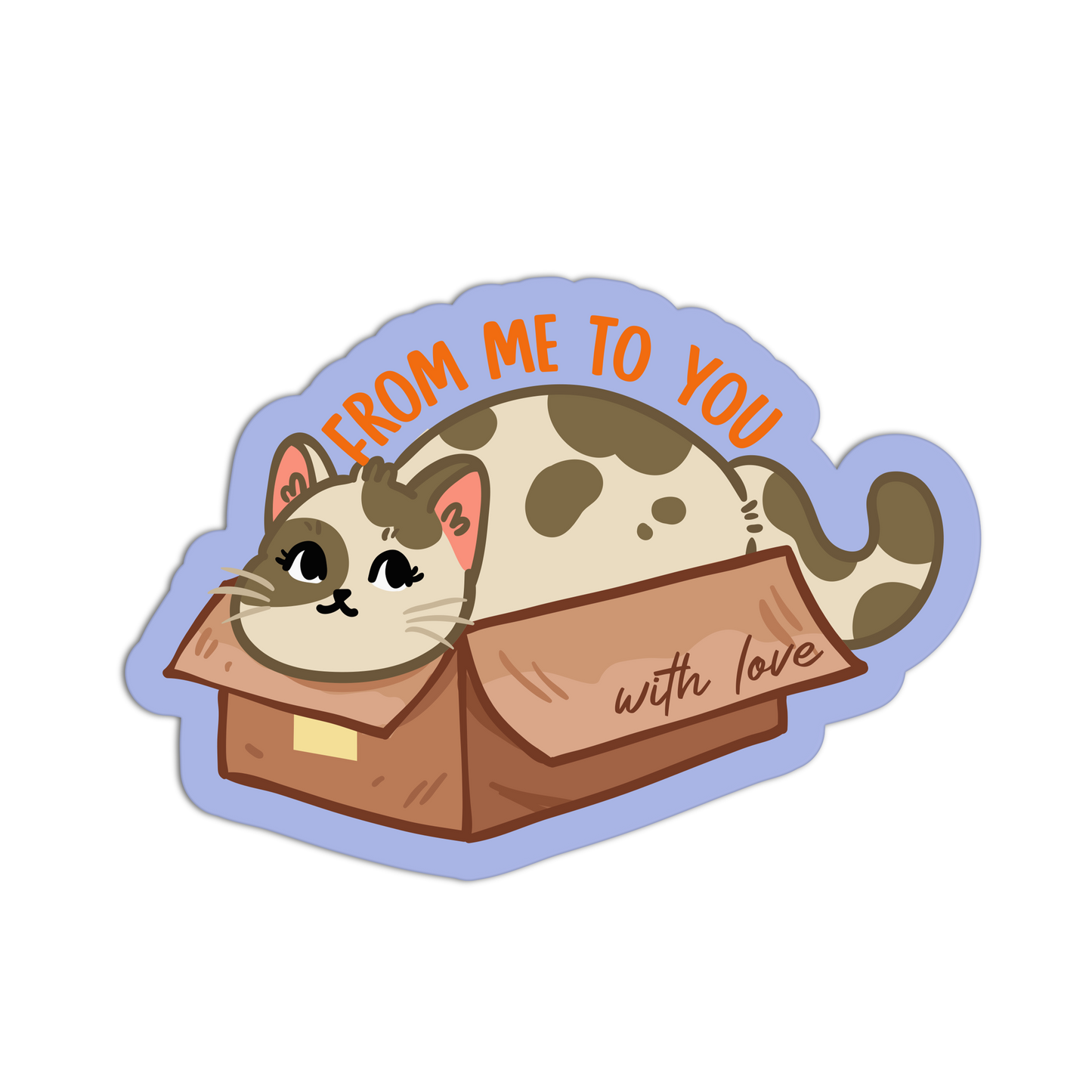 Cat in a Box Mail Sticker