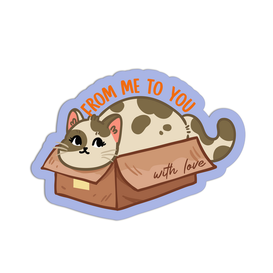 Cat in a Box Mail Sticker