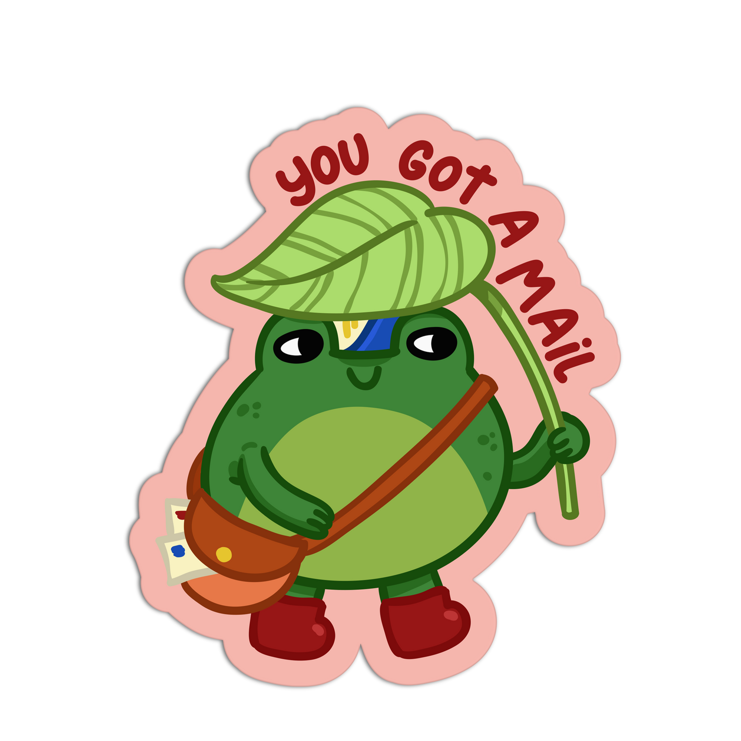 Mailman Frog Mail Sticker
