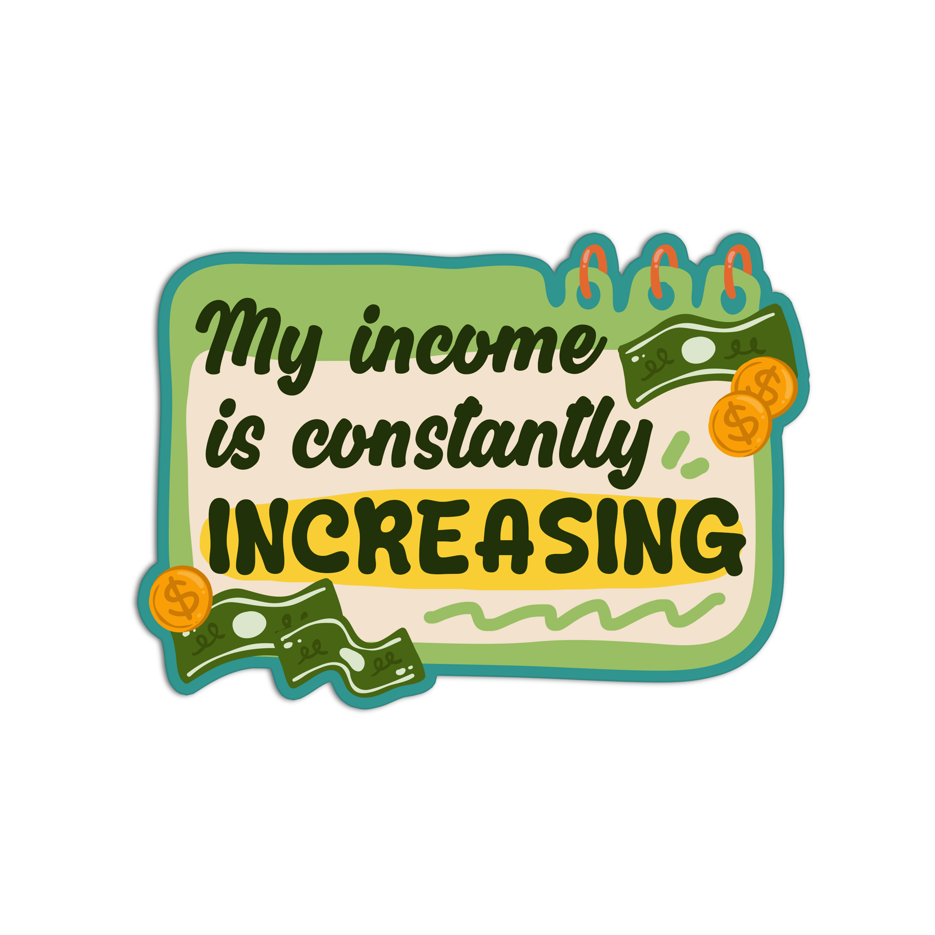 My income is constantly increasing manifesting and affirmation sticker ...