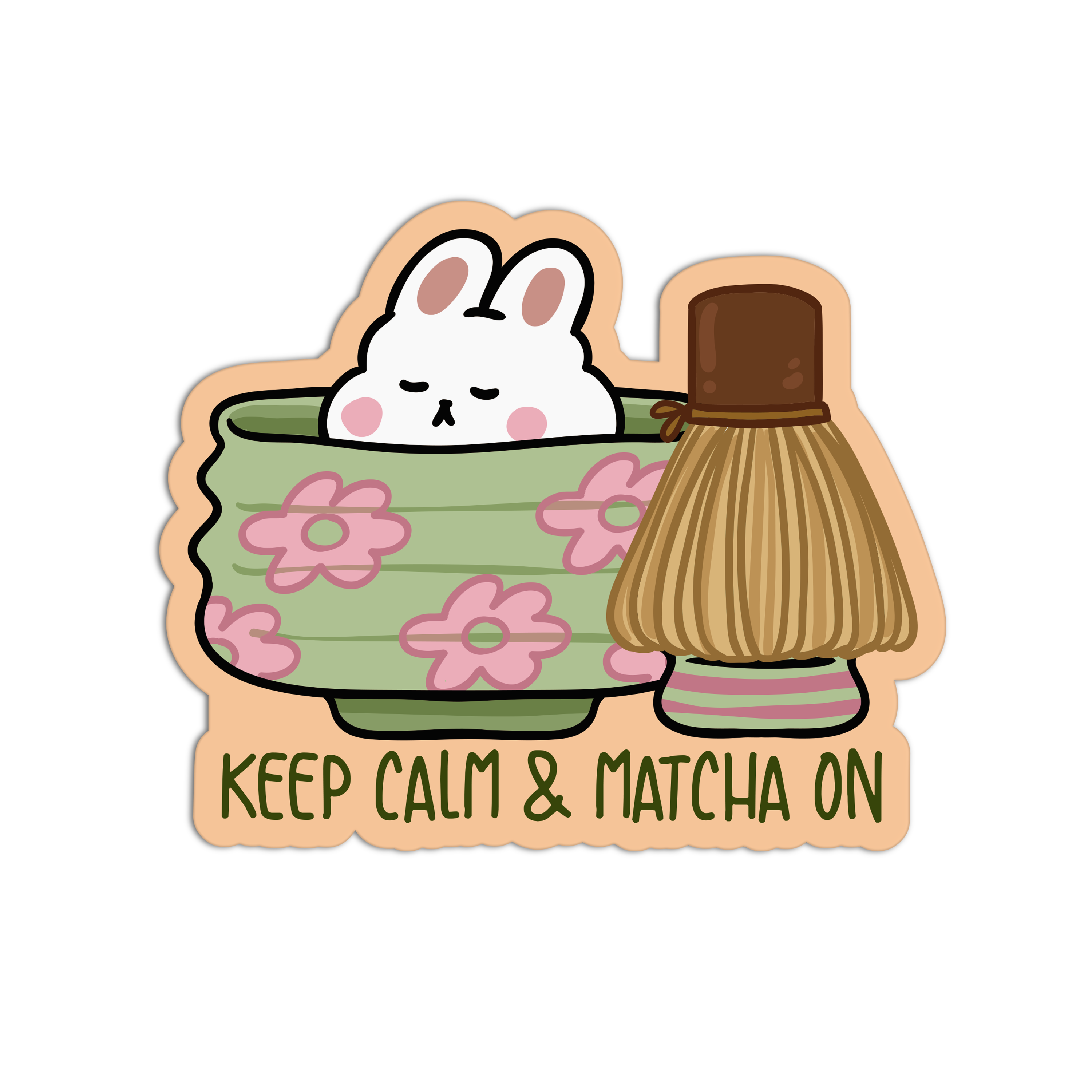 Keep Calm Bunny - Matcha Stickers – The Stkr Store
