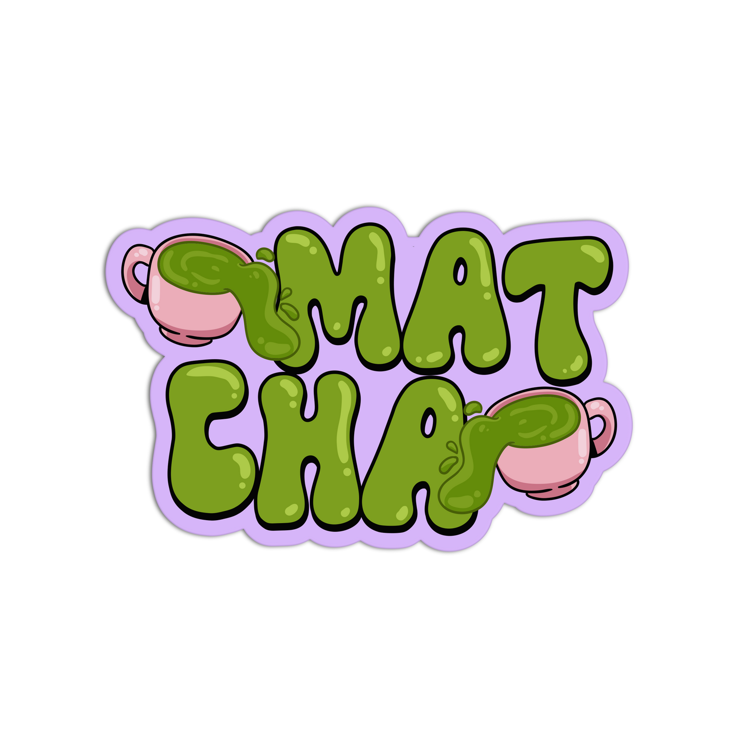 Spilling Matcha - Matcha Stickers