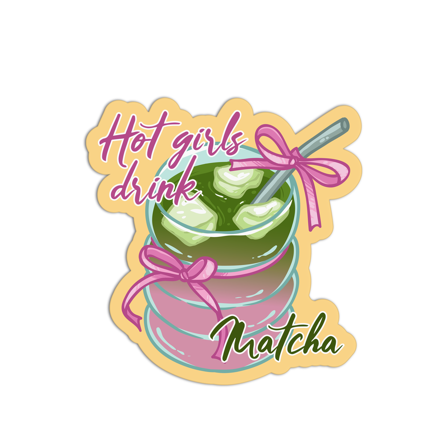 Hot Girls Drink  Matcha Stickers