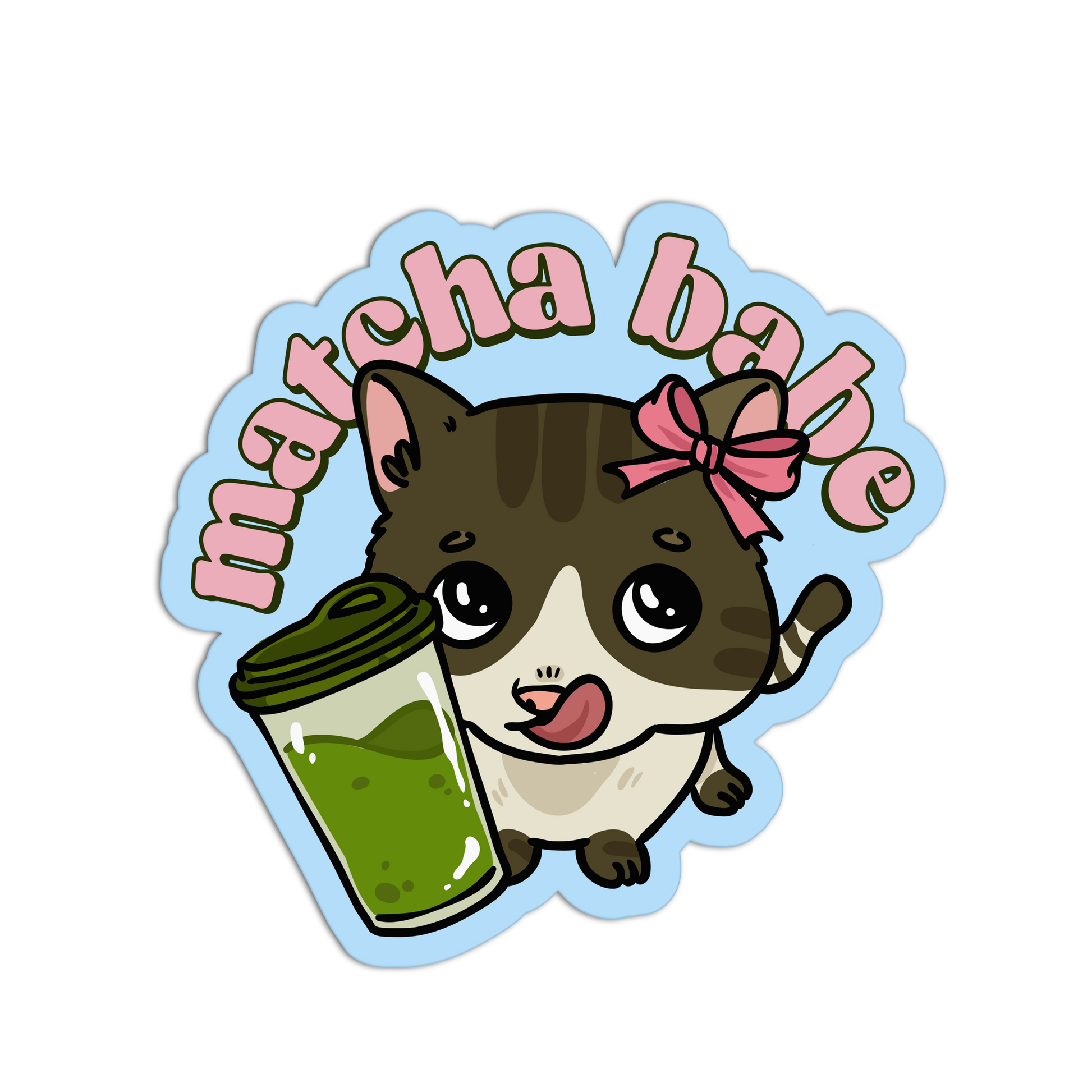 Matcha Babe Cat - Matcha Stickers - The Stkr Store