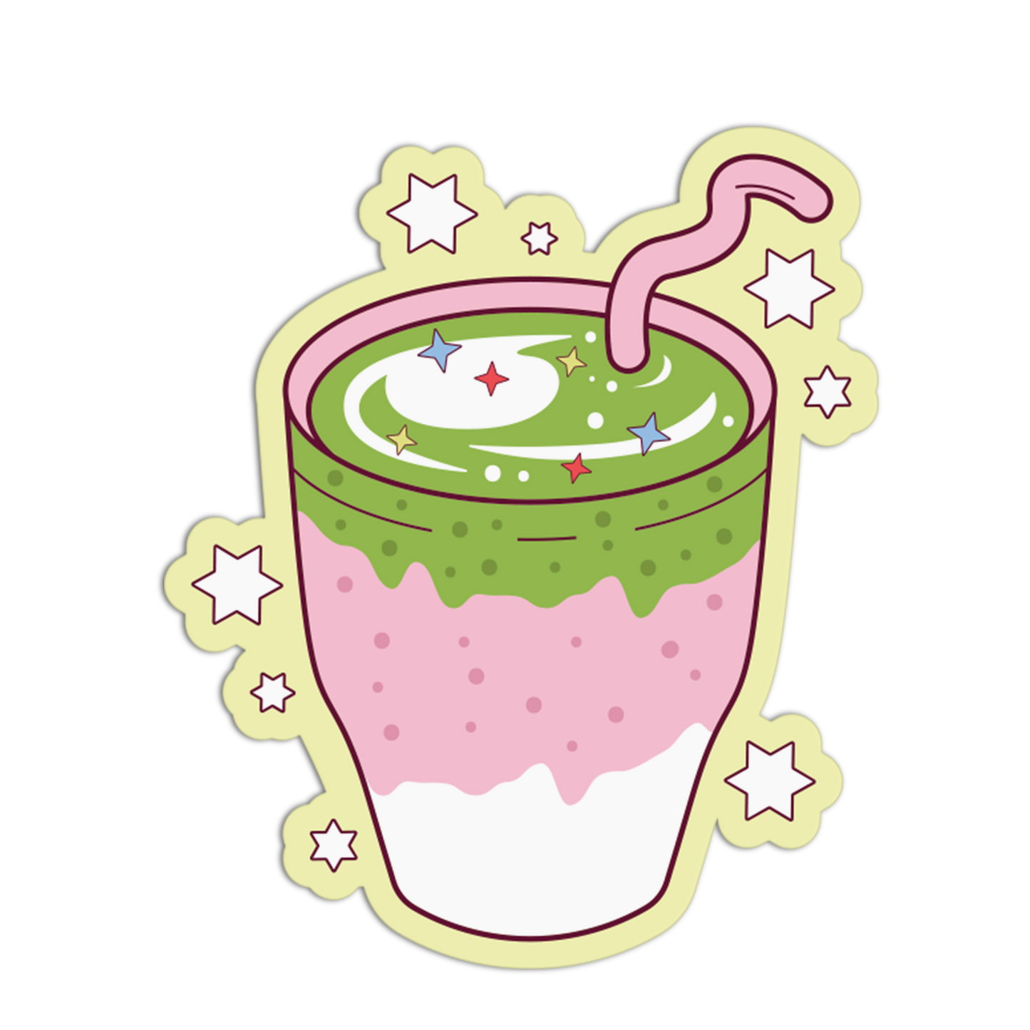 Iced Latte Matcha Theme Sticker