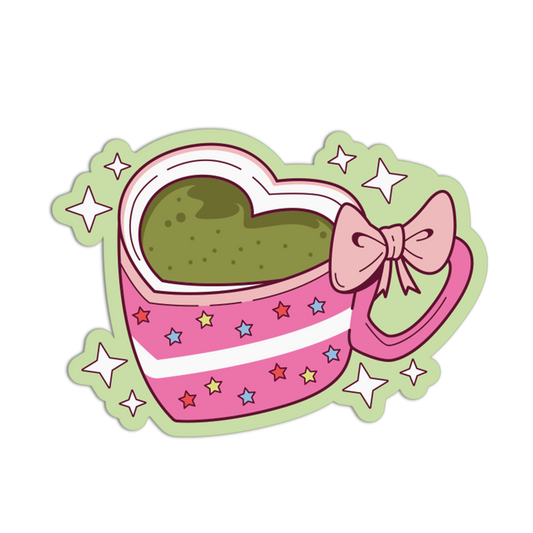 Heart Mug Matcha Theme Sticker