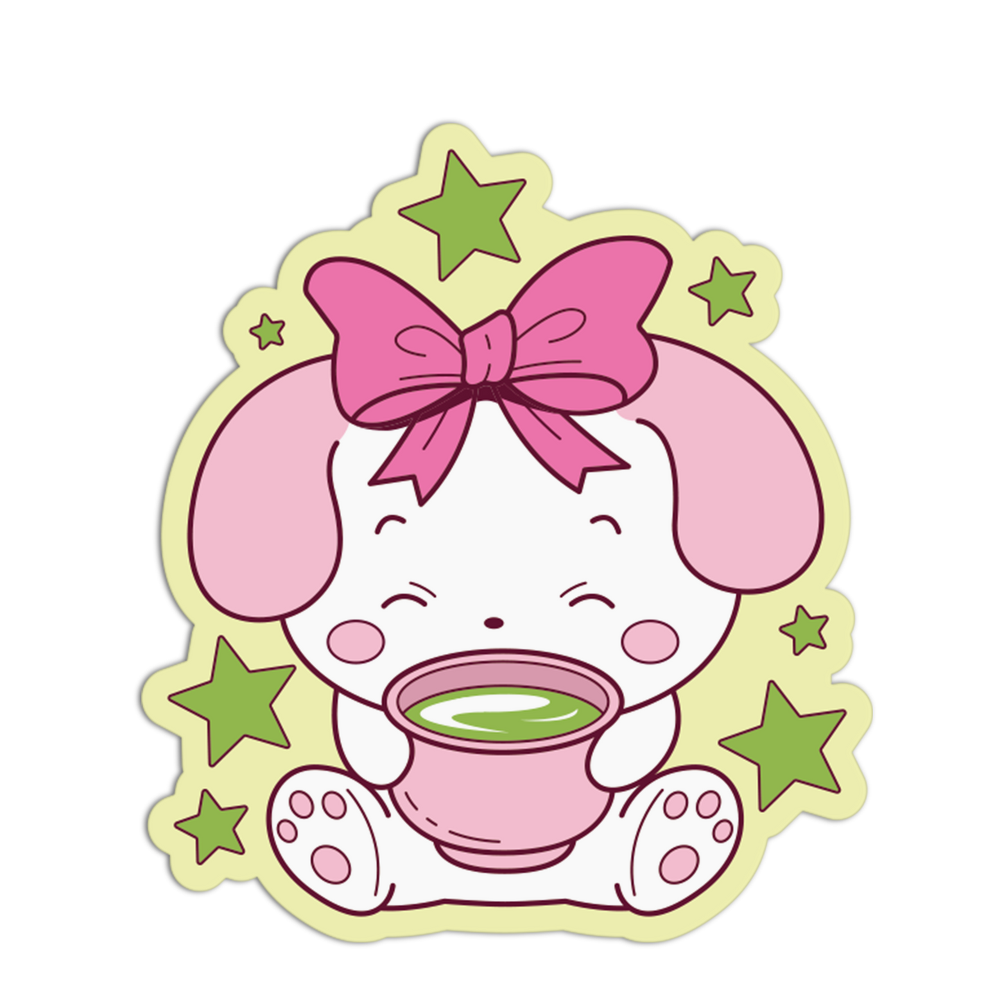 Puppy Bowl Matcha Theme Sticker