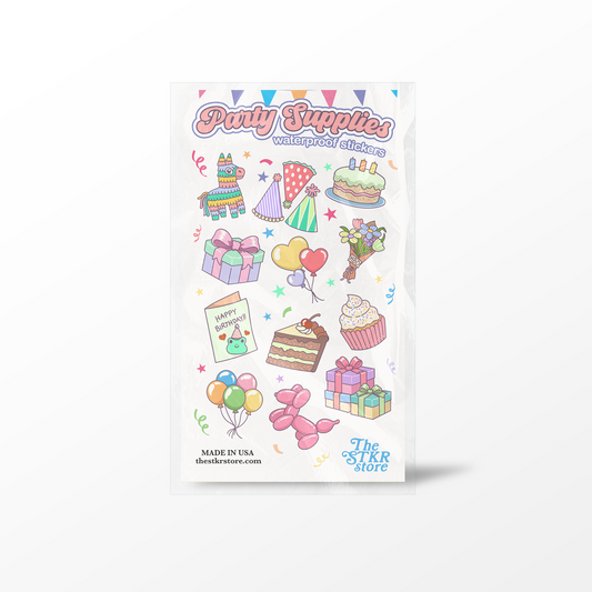 Party Supplies Sticker Sheet