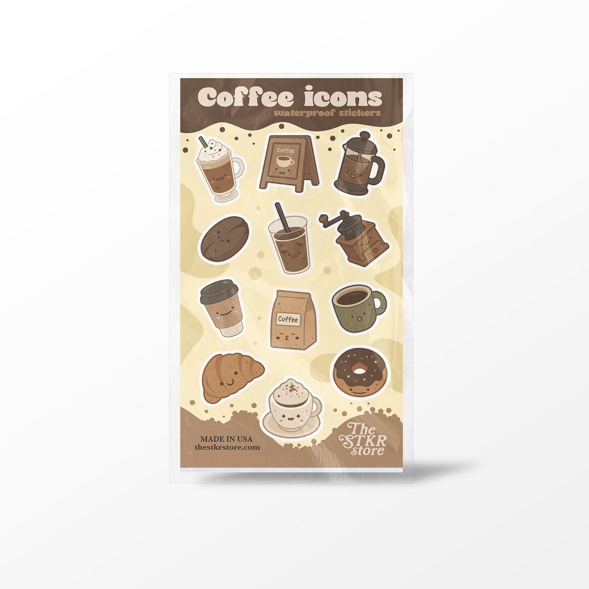 Coffee Icons Sticker Sheet