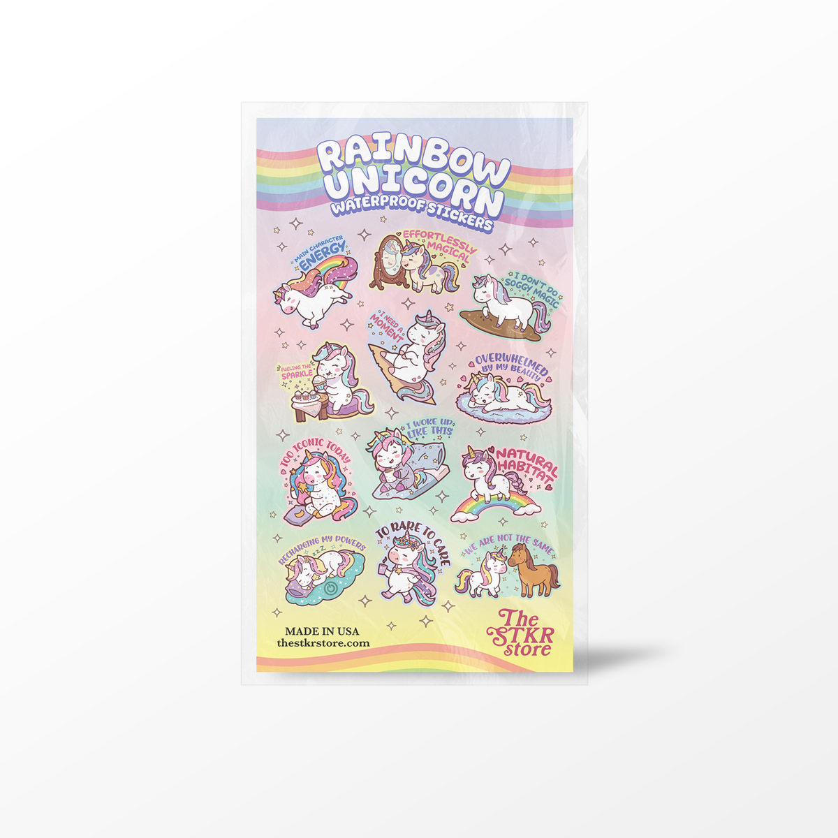 Rainbow Unicorn Sticker Sheet