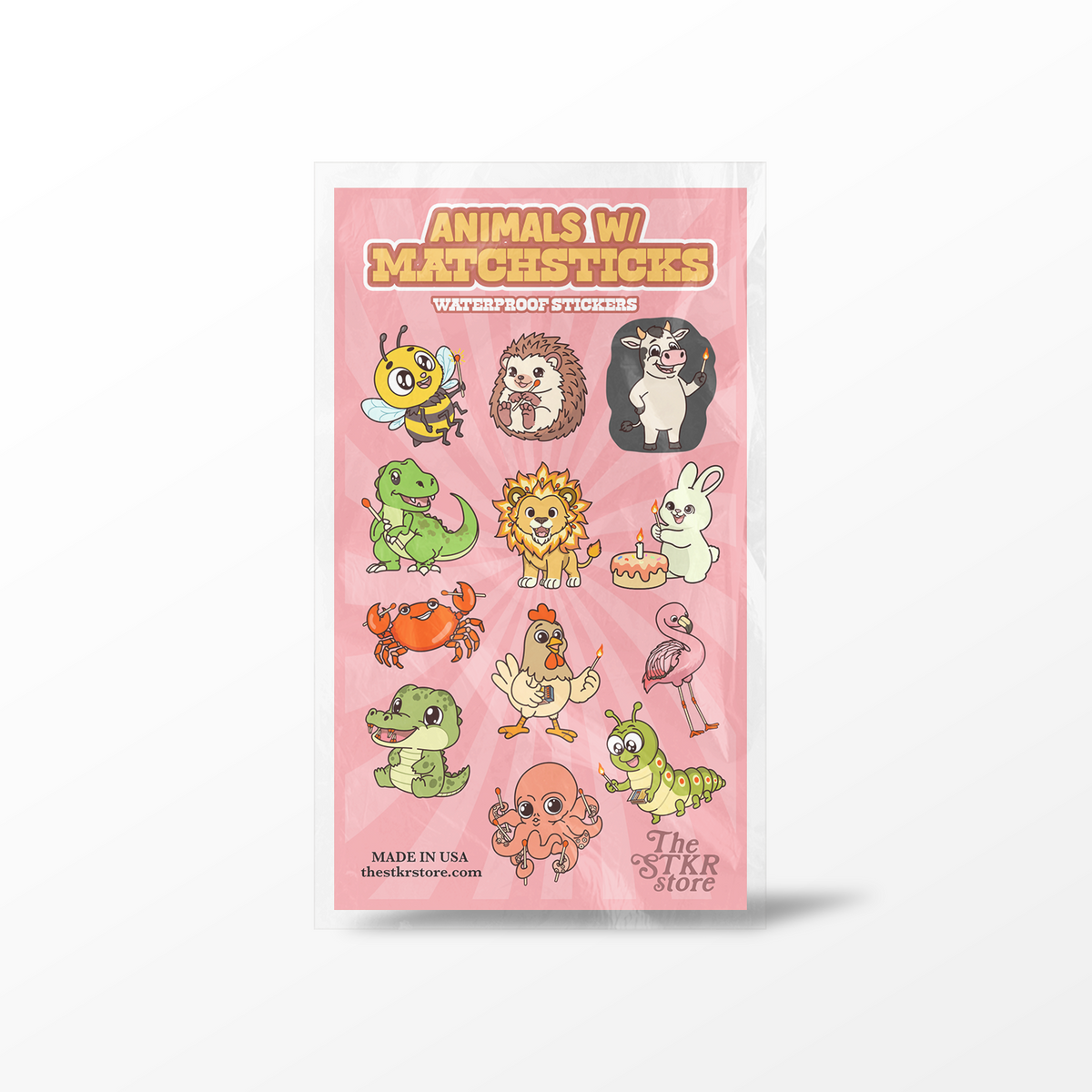 Animals w/ Matchsticks Sticker Sheet