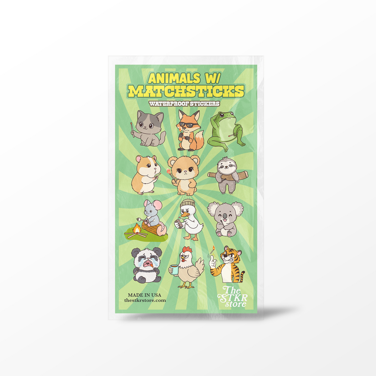 Animals w/ Matchsticks Sticker Sheet