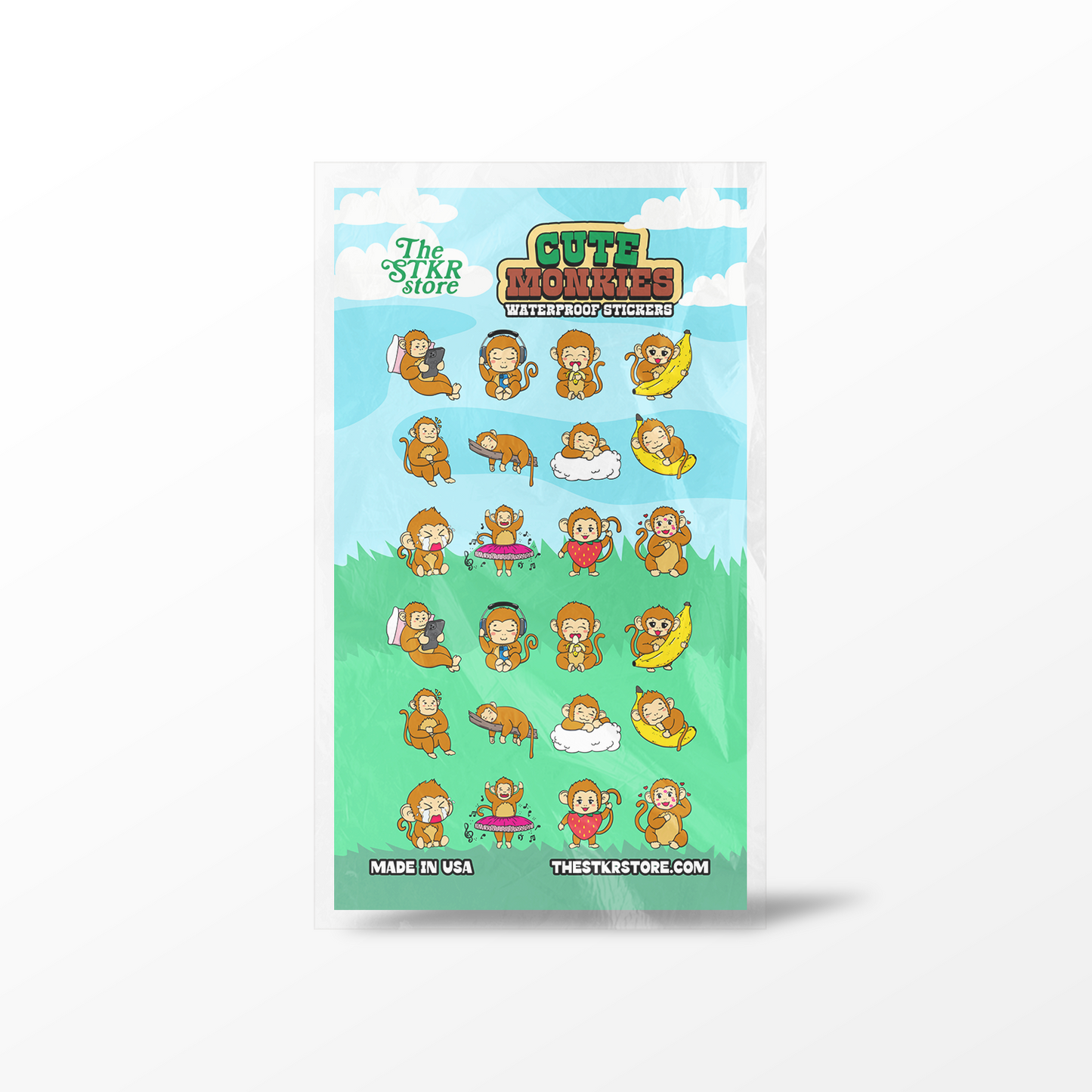 Cute Monkies Sticker Sheet