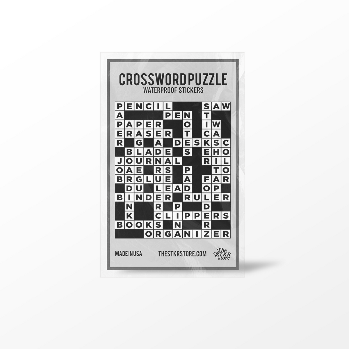 Crossword Puzzle Sticker Sheet
