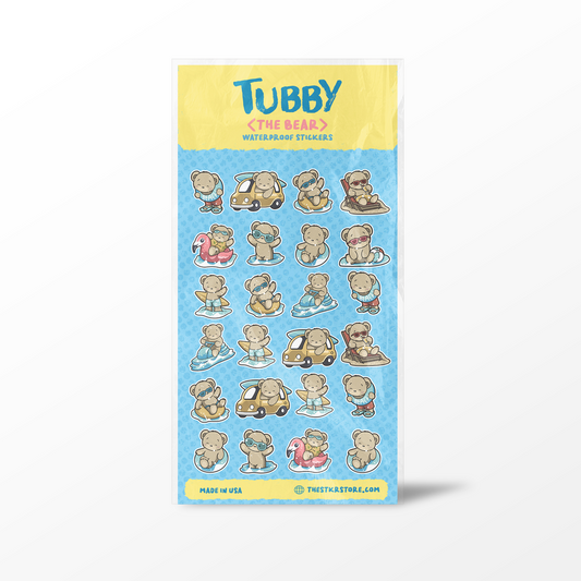 Tubby the Bear Summer Sticker Sheet - The Stkr Store