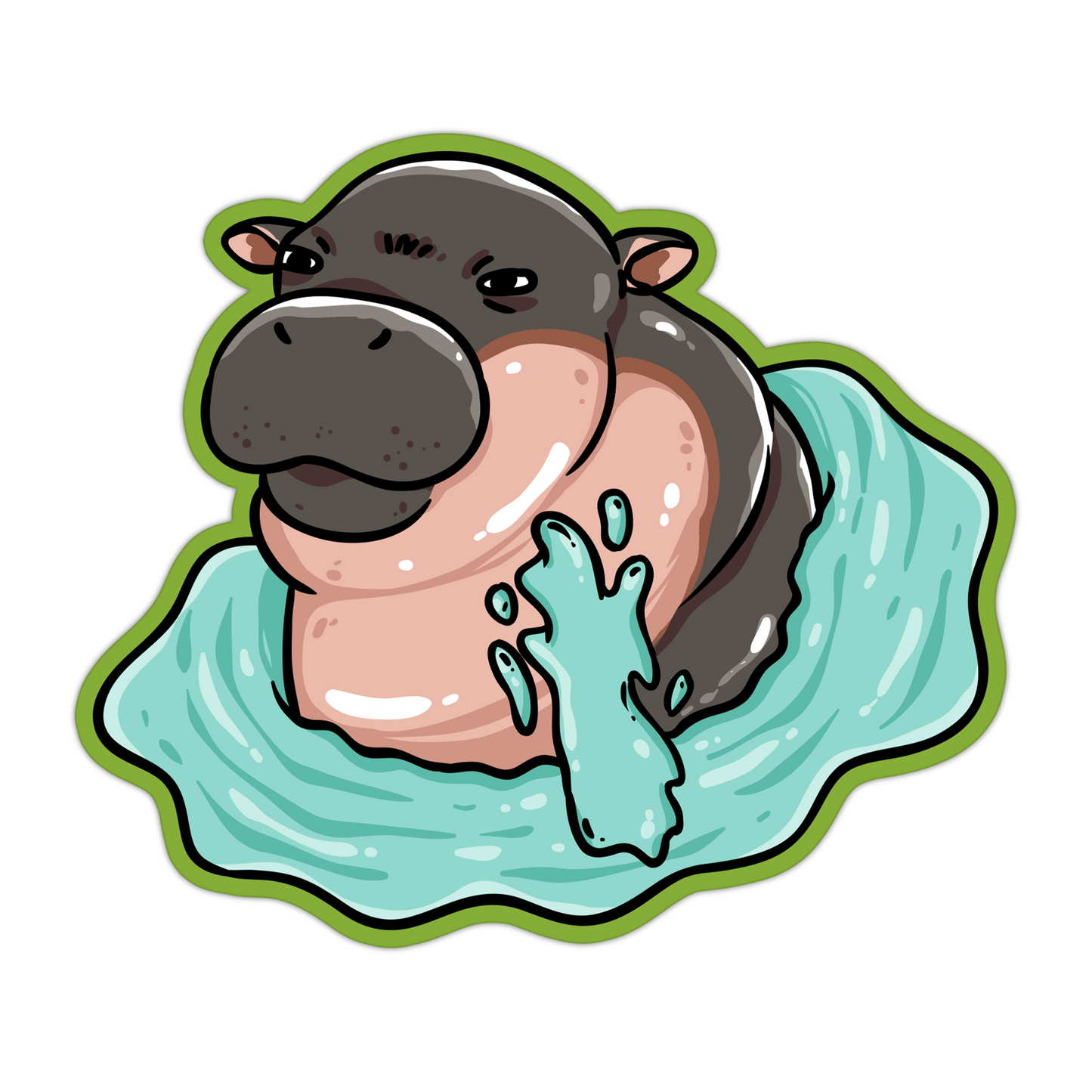 Moo Deng Water Sticker