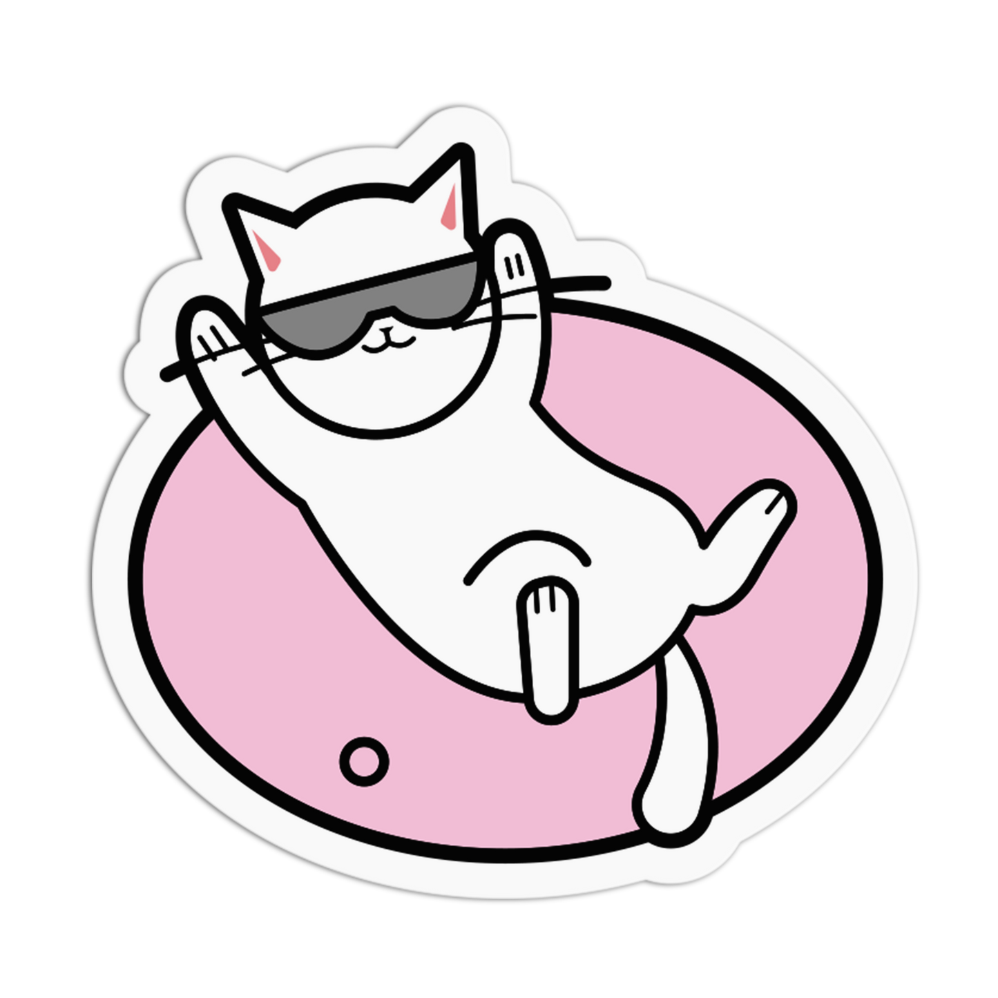 Cool Shades Floating Cat Summer Sticker - The Stkr Store