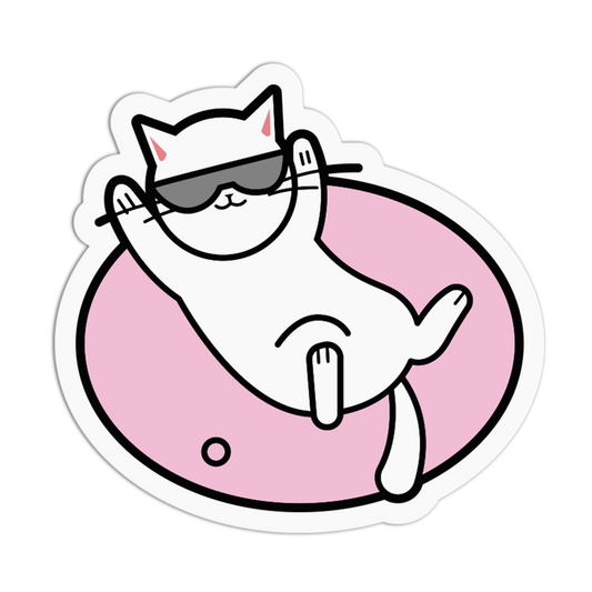 Cool Shades Floating Cat Summer Sticker