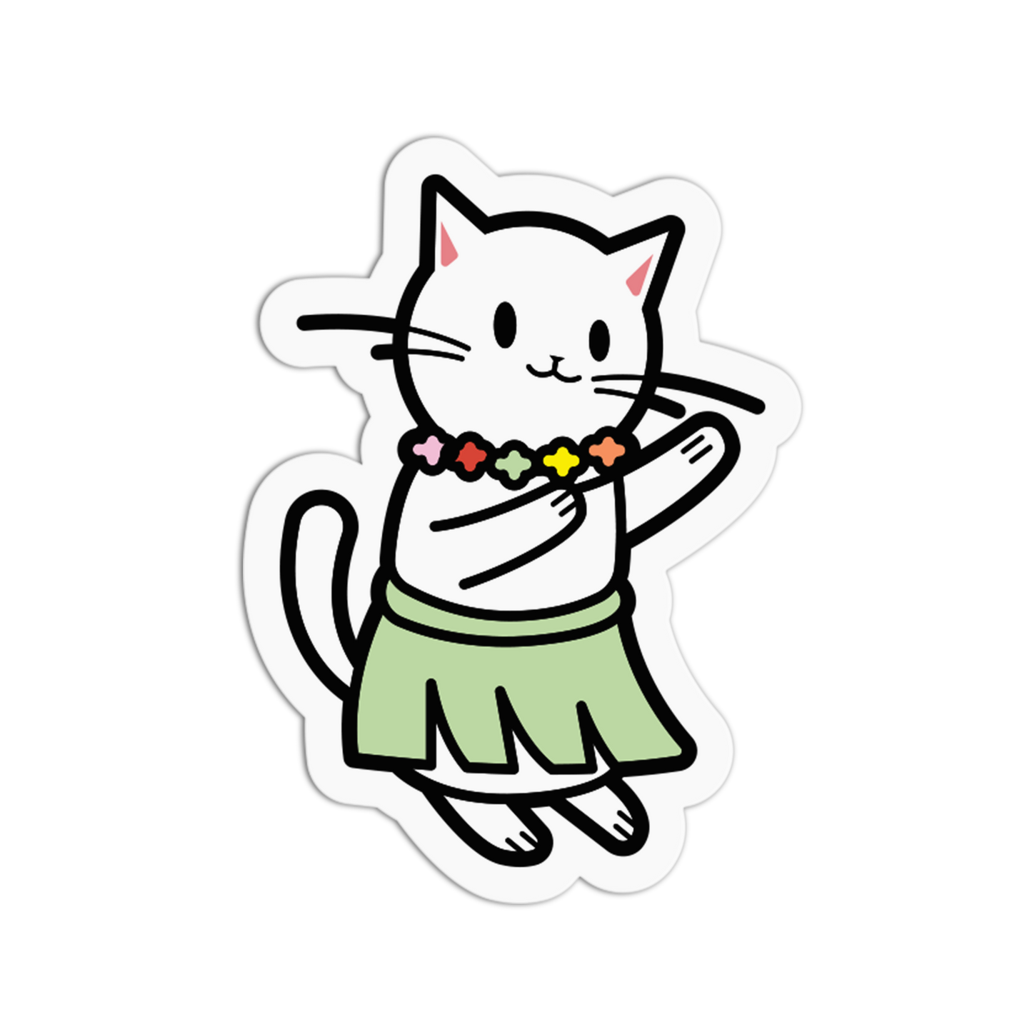 Hula Dance Cat Summer Sticker - The Stkr Store