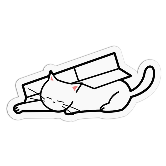 Box Hideout White Cat Sticker